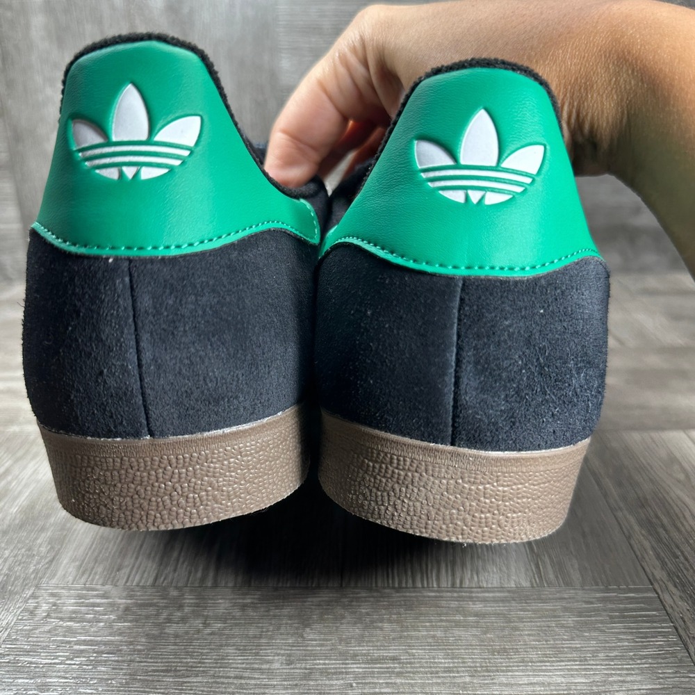 Adidas Gazelle Mens 14 Black Suede Green Gum Retro Classic NEW JH5394 - Picture 6 of 8